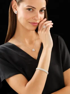 Bransoletka z białego złota z brylantami - 18 cm - 7,00 ct - próba 585