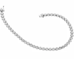 Bransoletka z białego złota z brylantami - 19 cm - 0,62 ct - próba 585