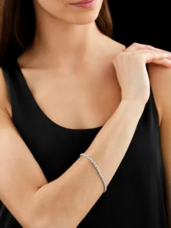 Bransoletka z białego złota z brylantami - 18 cm - 2,00 ct - próba 585