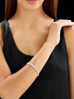 Bransoletka z białego złota z brylantami - 18 cm - 3,04 ct - próba 750