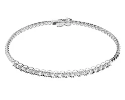 Bransoletka z białego złota z brylantami - 18 cm - 0,34 ct - próba 585