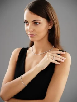 Bransoletka z białego złota z brylantami - 18 cm - 1,00 ct - próba 750