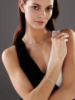 Bransoletka z białego złota z brylantami - 18 cm - 0,83 ct - próba 585