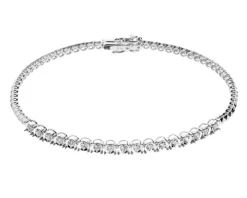 Bransoletka z białego złota z brylantami - 19 cm - 0,35 ct - próba 585