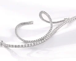 Bransoletka z białego złota z brylantami - 18 cm - 3,55 ct - próba 585