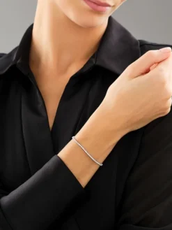 Bransoletka z białego złota z brylantami laboratoryjnymi - 19 cm - 2,00 ct - próba 750