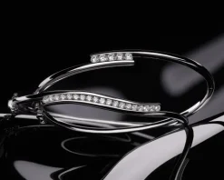 Bransoletka z białego złota z brylantami - 0,41 ct - próba 585