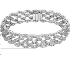 Bransoletka z białego złota z brylantami - 18 cm - 6,74 ct - próba 750