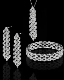 Bransoletka z białego złota z brylantami - 18 cm - 6,74 ct - próba 750