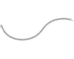Bransoletka z białego złota z brylantami - 18 cm - 3,75 ct - próba 585