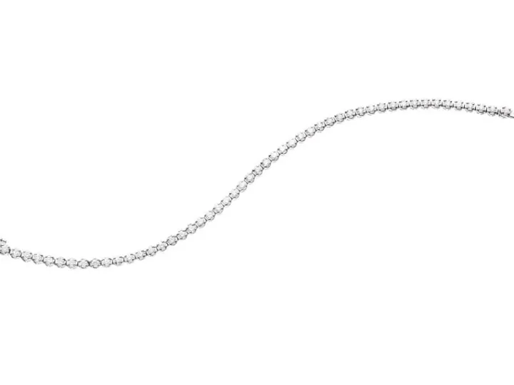 Bransoletka z białego złota z brylantami - 18 cm - 3,00 ct - próba 585