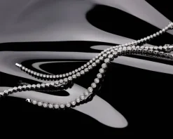 Bransoletka z białego złota z brylantami - 18 cm - 3,00 ct - próba 585