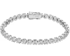 Bransoletka z białego złota z brylantami - 18 cm - 7,00 ct - próba 750