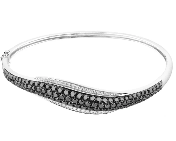 Bransoletka z białego złota z brylantami - 2,80 ct - próba 585