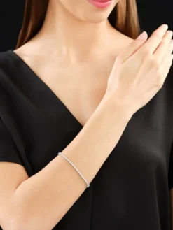 Bransoletka z białego złota z brylantami - 18 cm - 2,00 ct - próba 585