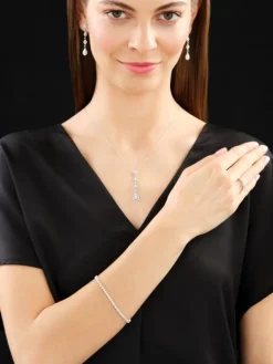 Bransoletka z białego złota z brylantami - 18 cm - 2,00 ct - próba 585