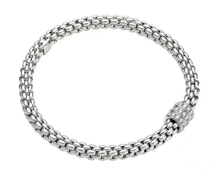 Bransoletka z białego złota z brylantami - 0,30 ct - próba 750