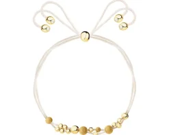 Bransoletka z cyrkoniami i elementami z żółtego złota - kulki