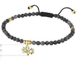 Bransoletka z diamentami, labradorytami i elementami żółtego złota - drzewko - próba 375