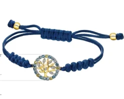 Bransoletka z diamentami, kamieniami ozdobnymi i elementami żółtego złota - drzewko - próba 375