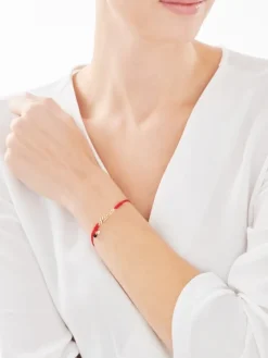 Bransoletka z diamentem, agatem i elementami żółtego złota - mama - próba 375