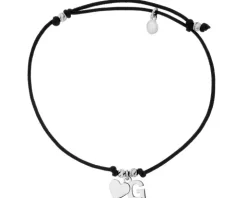 Bransoletka z elementami srebra - litera G, serce