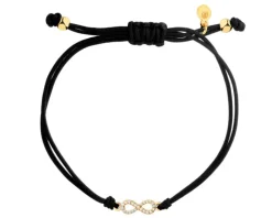 Bransoletka z elementami srebra i cyrkoniami - nieskończoność