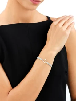 Bransoletka z elementami srebra  - serce