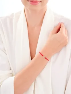 Bransoletka z elementami żółtego złota z brylantem - koniczyna - 0,008 ct - próba 585