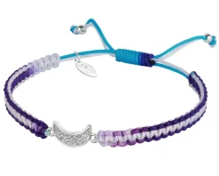 Bransoletka z elementami srebra i cyrkoniami z efektem Tie Dye - Księżyc