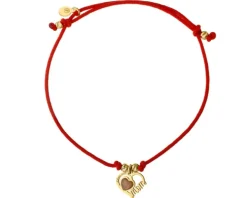 Bransoletka z elementami srebra i szlifowanym szkłem - serca, mama