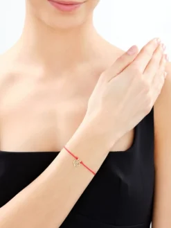 Bransoletka z elementami srebra i szlifowanym szkłem - serca, mama