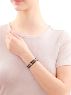 Bransoletka z elementami z żółtego złota i koralikami