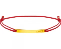 Bransoletka z elementami z żółtego złota - love
