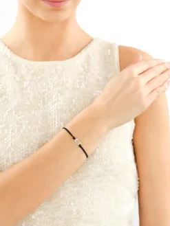 Bransoletka z elementami srebra - serce, nieskończoność, love