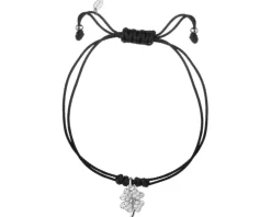 Bransoletka z elementami srebra i cyrkoniami - koniczyna