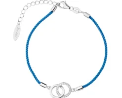 Bransoletka z elementami srebra i cyrkoniami - koła