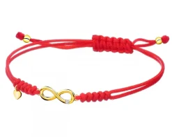 Bransoletka z elementami żółtego złota i diamentem - nieskończoność - 0,004 ct - próba 375