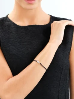 Bransoletka z elementami srebra i cyrkoniami - motyle