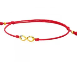 Bransoletka z elementami żółtego złota i diamentem - nieskończoność - 0,004 ct - próba 375