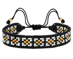 Bransoletka z elementami z żółtego złota i koralikami