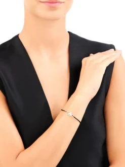 Bransoletka z elementami srebra i cyrkoniami - serca