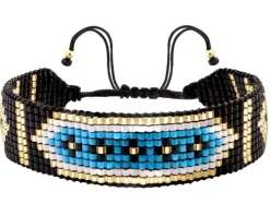 Bransoletka z elementami z żółtego złota i koralikami