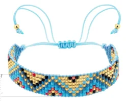 Bransoletka z elementami z żółtego złota i koralikami