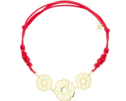 Bransoletka z elementami z żółtego złota - rozety