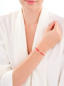 Bransoletka z elementami żółtego złota z brylantem - koniczyna - 0,008 ct - próba 375