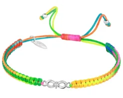 Bransoletka z elementami srebra i cyrkonią z efektem Tie Dye - nieskończoność