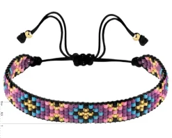 Bransoletka z elementami z żółtego złota i koralikami