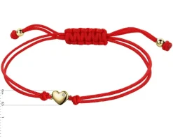 Bransoletka z elementami żółtego złota z diamentem - serce - 0,004 ct - próba 375