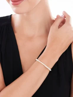 Bransoletka z elementami z żółtego złota - perły